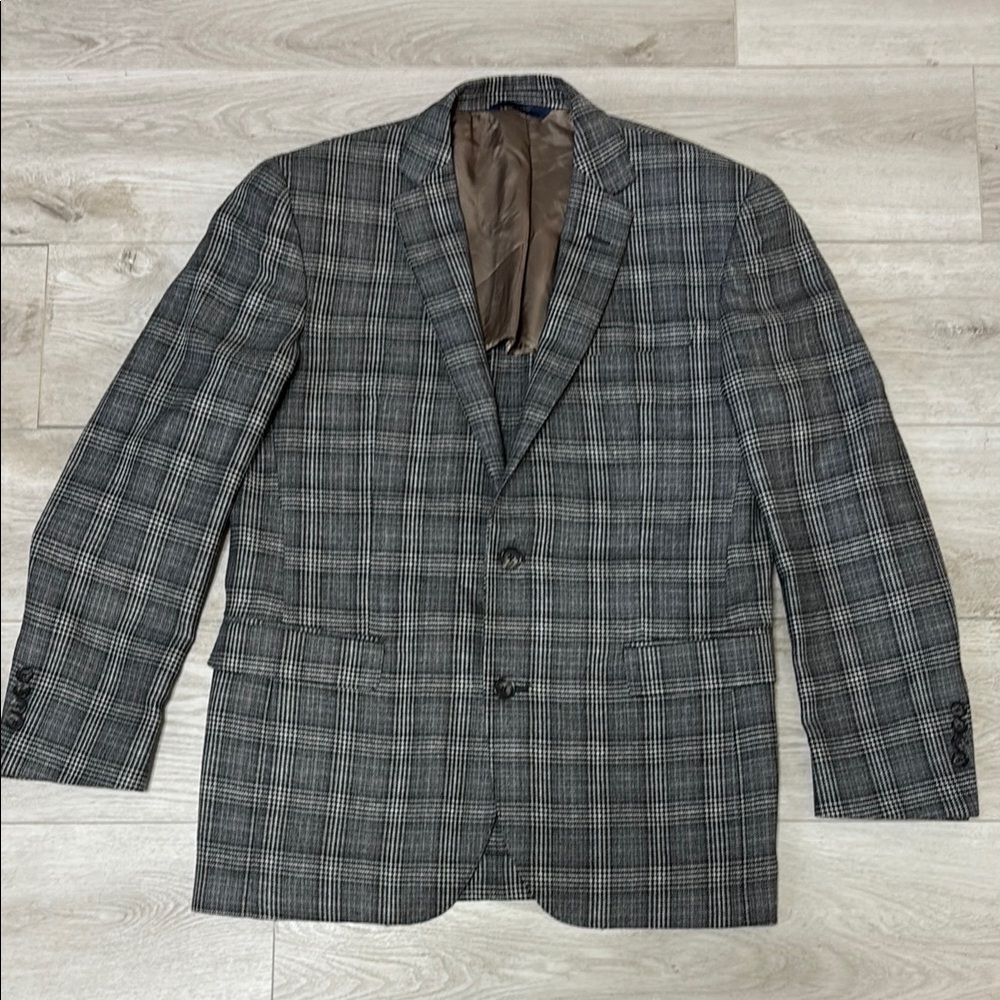 Brooks Brothers Slim Fit Checked Sport Coat in Hopsack Wool Size 40R Milano Fit